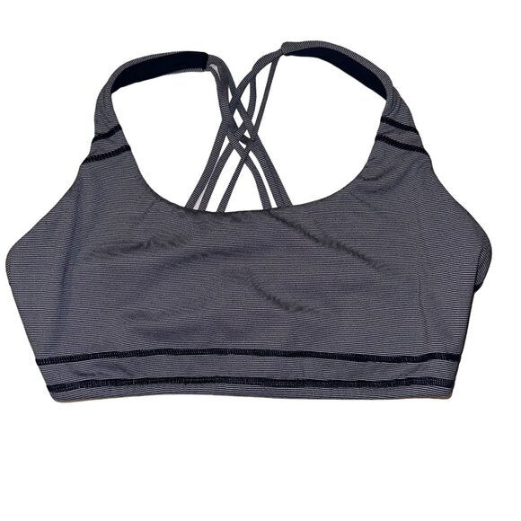 Southern Marsh Navy Blue Striped Criss Cross Back Strap Swim Bra‎ Womens Medium - Picture 1 of 6